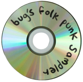 image of a disc that says: bug's folk punk sampler