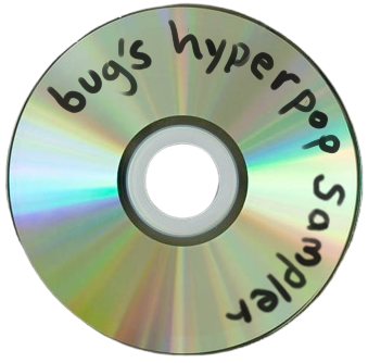 image of a disc that says: bug's hyperpop sampler
